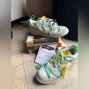 Nike dunk low off-white lot 14 sneakers men’s size 13 Box stock X receipt